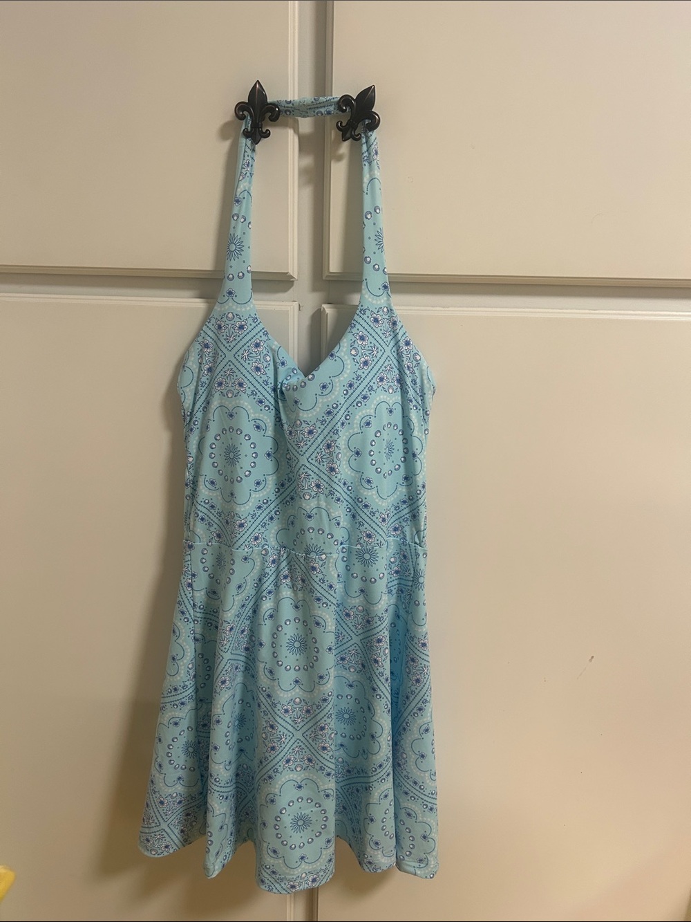 all in motion Light Blue Bandana Patterned Athletic Halter Dress